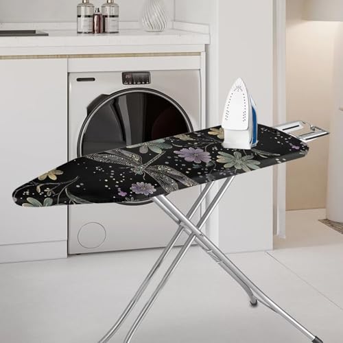 Dragonfly Ironing Board Cover and Pad 15 x 54 Thick Iron Board Protective Ironing Padded Cover Suitable for Standard Ironing Boards Padding Iron Sleeve with Elastic Edge Black - color: Dragonfly