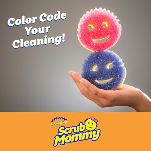 Scrub Daddy Scrub Mommy Kitchen Sponges for Dishes & Wiping Spills - Dual-Sided Dish Scrubber Sponge for Cleaning - Multi-Colored Bulk Pack - Stain & Odor Resistant (5 Count) (Pack of 2) - size: 5 Count (Pack of 2), style: Exclusive Scrub Mommy