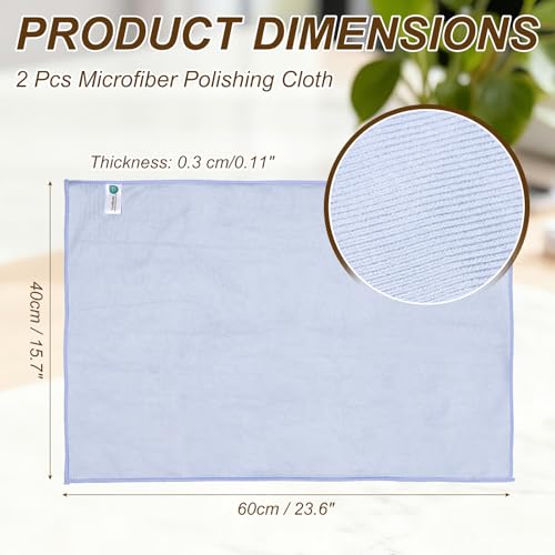 uxcell 2Pcs Glass Polishing Cloth, 23.6x15.7 Microfiber Cleaning Cloths Lint & Streak Free Quickly Drying Towels for Glassware, Cars, Glasses, Phone Screens, Sunglasses, Purple