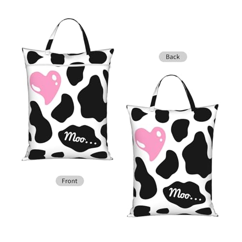Cow Pink Print Cute Country Rustic Farmhouse Travel Laundry Bags Cloth Diaper Wet Bags Handle Washable Dirty Clothes Bags Wet Dry Bag Suitcase Gym Swimming Pool College Dorm Wet Bag - color: 1 PC37, size: One Size