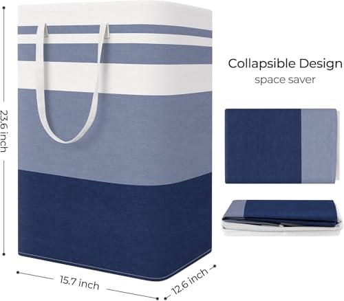 StorageRight Laundry Basket Hamper Large Collapsible Laundry Hamper with Easy Carry Handles,Freestanding Clothes Hampers for Laundry, Bedroom, Dorm, Clothes, Towels, 75L, Gradient Blue - color: Gradient Blue, size: 75L