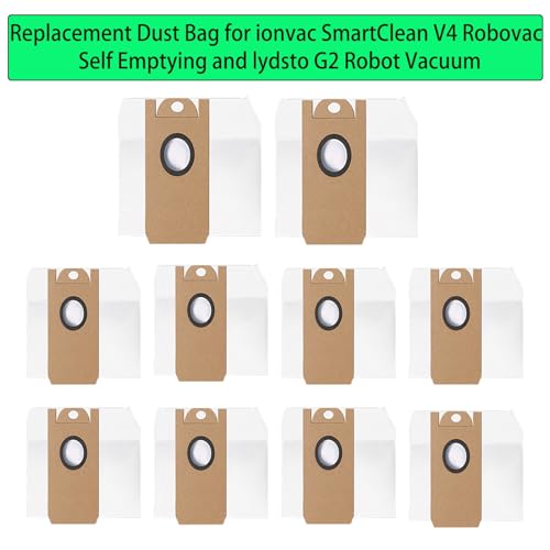 10 Pack Replacement Dust Bags for ionvac SmartClean V4 7997 Robot Vacuum