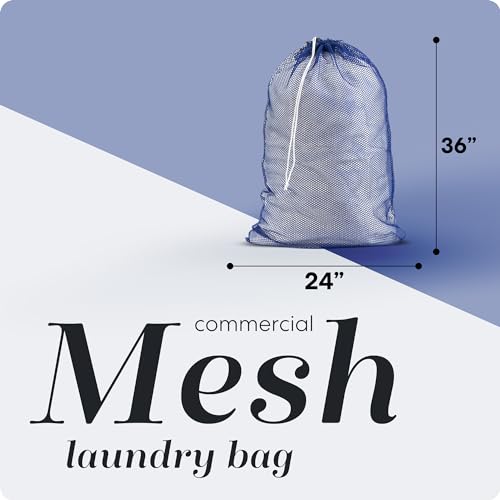 Handy Laundry Mesh Laundry Bags 2 Pack, XL 24x36 in, Heavy Duty Nylon - color: Blue