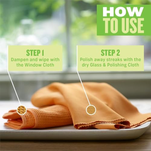 E-Cloth Window and Glass Cleaner Kit, Just Add Water - 1 Kit - color: Tangerine Orange, size: Retail Packaging