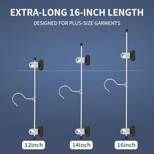 16 Inch Extra Wide Pants Skirt Hangers with Clips, Black, 20 Pack - color: Black, size: 16Inch