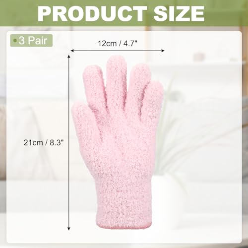 uxcell Microfiber Gloves, Reusable Washable Plant Dusting Gloves Cleaning Mittens for Auto Plants Household Kitchen - color: Pink