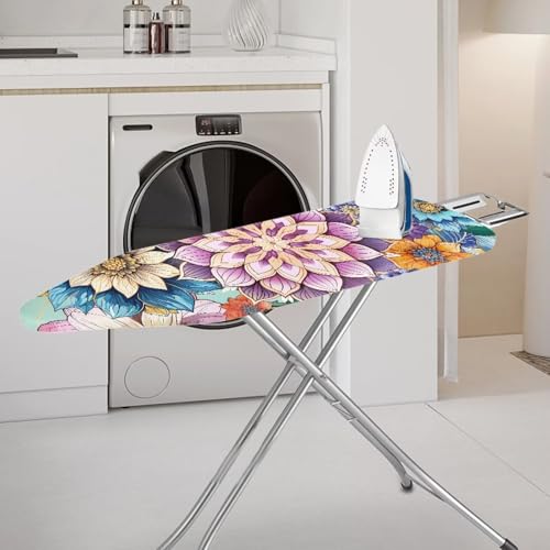 Bohemian Flowers Tabletop Ironing Board Cover and Pad Standard (Fits Large Boards 15 x 54 inch) Ironing Board Protector Washable - color: Bohemian Flowers