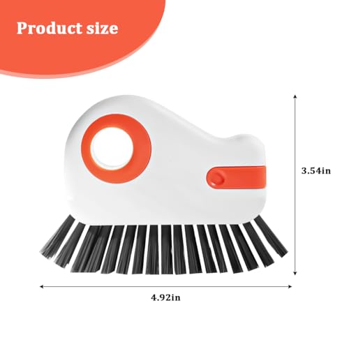 2PCS Car 2 in 1 Groove Cleaning Brush, Multifunctional Vehicle Window Track Cleaner Tool with Hidden Scraper, Auto Crevice Gap Grout Scrub Brush for Sliding Door Track, Universal Fit (Orange) - color: Orange