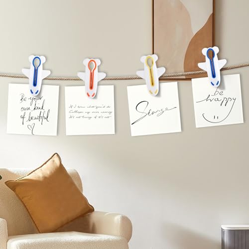 Plastic Clothes Pins Strong Clothespins Laundry Plane Clothes Clips 12 PCS - color: 3 Colors 12 Pcs