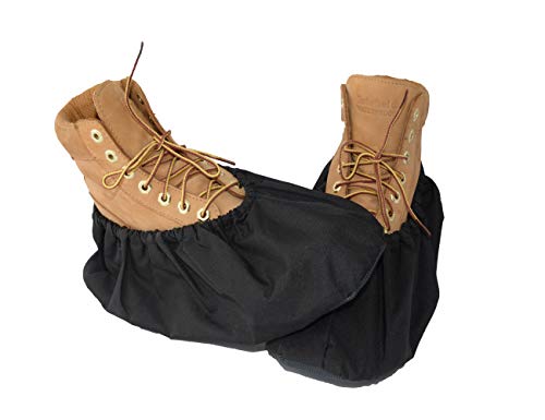 2 Pairs Non Slip waterproof Reusable shoe Covers for contrators and Carpet Floor Protection, Machine Washable. X-LARGE - color: Black, size: Extra Large