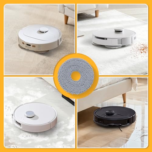 LOVECO 8 Pack Mop Pads Compatible with Roborock Qrevo Series Robot Vacuum