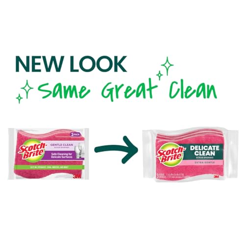 Scotch-Brite Delicate Clean Non-Scratch Scrub Sponge, 3 Pack - size: 3 Scrub Sponges