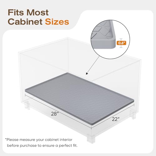 TRZZ Waterproof Under Sink Mat, 28"x22", Drip Tray Shelf Liner, Beige - color: Beige, size: 22"W x 28"L