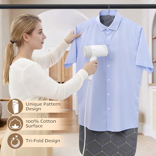 Foldable Ironing Mat for Flat Surfaces, Hanging Steamer Board for Clothes, Steamer Pad