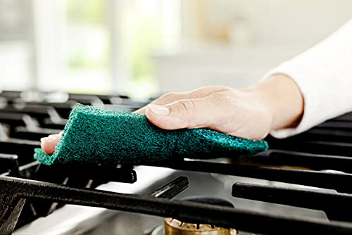 Scotch-Brite Heavy Duty Scouring Pad, Dish Scrubber for Kitchen+ Outdoor, 8 Scrub Pads for Uncoated Pots and Pans, Cast Iron Cooktops, Grill Grates,Oven Racks, BBQ, Durable, Long-Lasting (Pack of 2) - size: 8 Pads (Pack of 2)