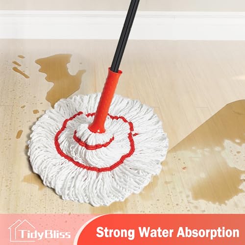 TidyBliss Self Wringing Twist Mop for Floor Cleaning with 57.5” Long Handle - size: 57.5 inches