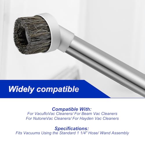 Replacement Central Vacuum Round Dusting Brush 1 1/4" Attachment Vacuum Tool for Vacuflo for Beam for Nutone for Hayden Models