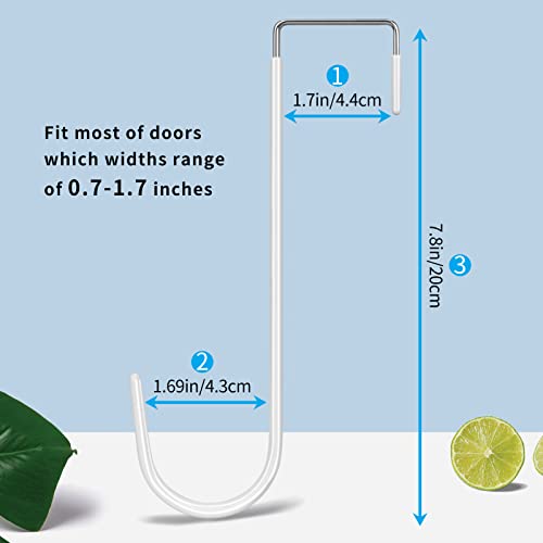 FYY Over the Door Hooks, Single-Hanger 4 Pack, Fits Doors 1.6" White - color: A White, size: Long, style: 4 Pack
