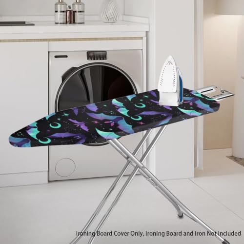 Bats Ironing Board Cover, Scorch Resistant Padding Elastic Edge Heavy Duty Iron Pad Covers Fastener Strap Standard Size Padding Decorative Covers for Most Iron Boards - color: Bats 5
