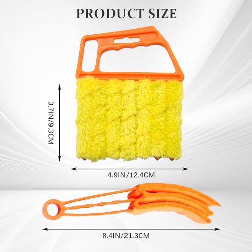 4PCS Window Venetian Blind Cleaner Duster Tool, Car Cleaning Kit, Washable 7 Fingers Dusting and Air Vent Cleaner, Hand-Held Window Shutter Air Conditioner Duster for Wood Blinds Fans Vents