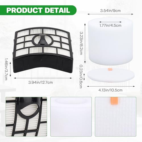 Vacuum Filters Replacement for Shark Rotator Powered Lift-Away Vacuum NV650 NV650W NV651 NV652 NV750W NV751 NV752 NV831 NV835 AX950 AX951 AX952 ZU632 AZ1000W AZ1002 AZ1002BRN # XFF650 XHF650 - color: For NV650 etc-2 HEPA Filter, 4 Foam & 4 Faux Felt Filte