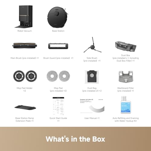 dreame L60 Ultra FE Robot Vacuum and Mop, 212°F (100°C) Mop Self-Cleaning - color: Black, size: L60 Ultra FE