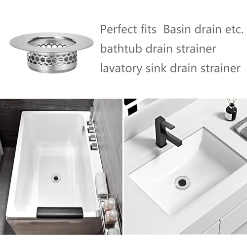 Bathroom Sink Strainer, Bathtub Lavatory Sink Drain Strainer Hair Catcher for Laundry, Mop Pool, Utility, Slop, RV Sink。Fit Hole Size from1.4~1.5",3 Pack(Product SIZE1.3inch) - size: 1.3”(Fit Hole Size from 1.5")