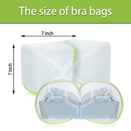 Shappy 6 Pcs Bra Washing Bag for Laundry Storage Women 7.87 Inch Green - color: Green, size: 7.87 Inch