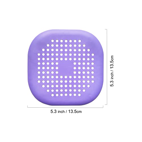4 Pcs Shower Drain Hair Catcher Bathtub Stopper Home Drain Protectors Drain Cover with Sucker Water Trap Sink Cover for Bathroom Bathtub and Kitchen (Purple) - color: 4 Pcs Purple