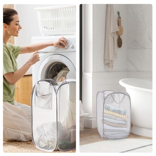 Foldable Pop Up Laundry Hamper,Dual-Use Laundry Basket