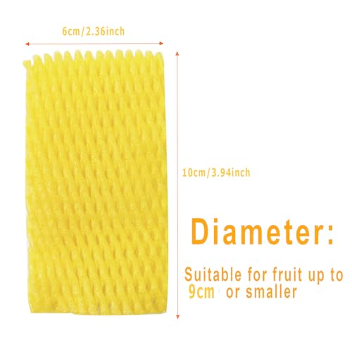 Fruit Protection Mesh Bags Foam Mesh Keep Safe Sleeves for Large Supermarkets, Shops (Yellow 10x6cm-50PCS) - size: Yellow 10x6cm-50PCS