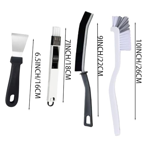 Narrow Crevice Cleaning Brush and Scraper Tools Set 14 Pcs Hard Bristle Gap Cleaning Supplies Brushes Small Spaces Sink Kitchen Bathroom Toilet Grout Shower Window Track Tub Faucets Cup