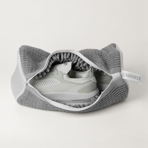 Shoe Washing Machine Bag, 2pcs Cabbirx Laundry Shoe Bag for Washer and Dryer Reusable, 360° Deep Cleaning With Durable Zipper, Washer Balls Include, Large Size for Adult (Gray, Large) - color: Gray, size: Large