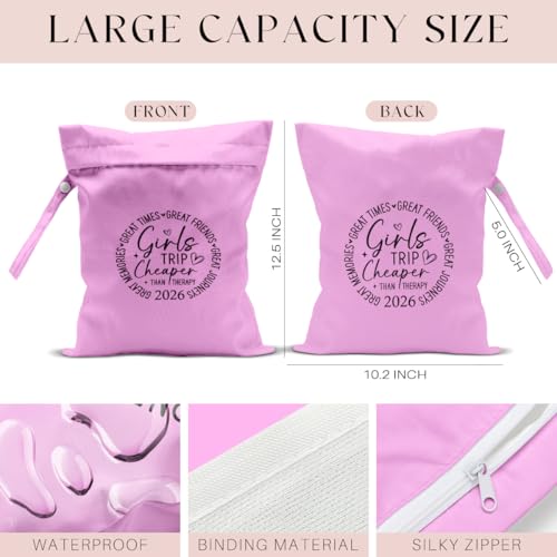2Pcs Girls Trip Gifts Wet Dry Bag, Aloha Beach Bag Wet Bag Favors, Sunscreen Swimsuit Toiletry Travel Essentials For Women, Beach Travel Laundry bags for Dirty Diaper Swimsuit Gifts - color: 2Pcs. Pink & Orange