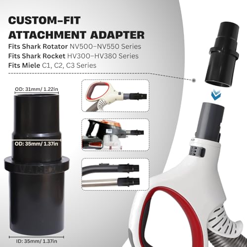 Upholstery Attachment for Shark Navigator Rotator, Vacuum Accessories & Attachments Compatible with Shark NV360 NV350 NV500 NV501 Rocket HV HV300 HV301 HV322 HV371 HV372 - style: Upholstery Attachment