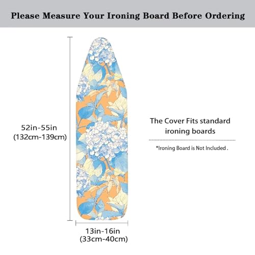 Hydrangea Flower Ironing Board Cover, Sketch Hydrangea Flowers Stretchy Ironing Board Cover,Modern Aesthetic Art 3 Hook and Loop Fastener Strap Machine Washable - color: Aztec Tribal Geometric