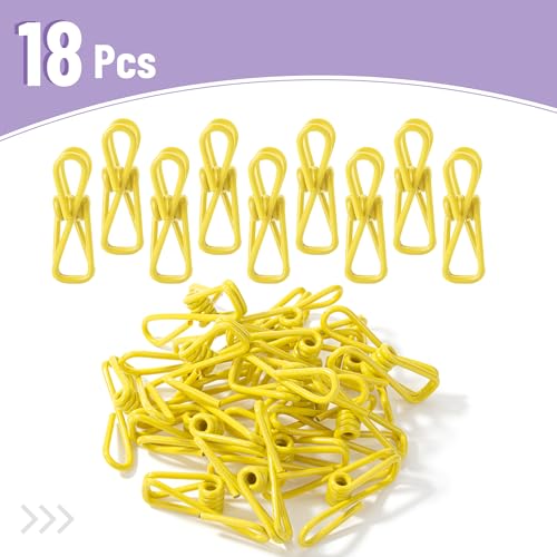 Mr. Pen- PVC-Coated Utility Clips, 2 Inch, 18 Pack, Yellow - color: Yellow