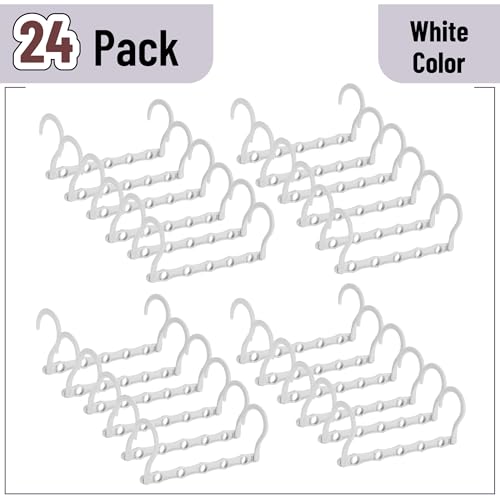 Mr. Pen- Bulk Space Saving Hangers for Clothes, 24 pcs, 5 Slots, Plastic - color: White