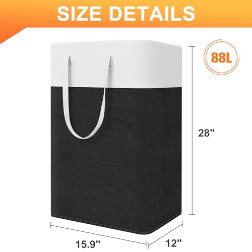 TasticTotes Laundry Basket 3-Pack, Laundry Hamper, 88L-Black - color: Black, size: 88L