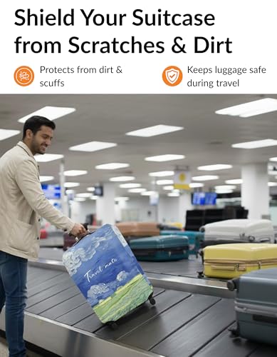 Impressionist Sky Luggage Cover for Suitcase Size XL 29-32 Inch, Premium Stretch Spandex Protector, Washable Waterproof Scratch Resistant Travel Suitcase Sleeve with Bottom Zipper - color: Impressionist Sky, size: XL (29-32 inch)