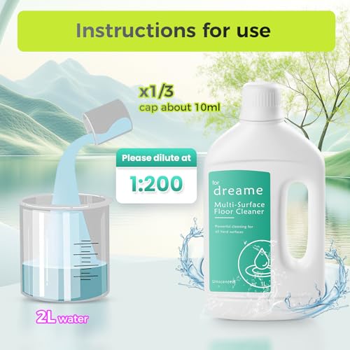 Accessories Kit & Floor Cleaning Solution Compatible with Dreame X40 Ultra/L40 Ultra Robot Vacuum, No Residue, Low Foam,28PCS Replacement Parts