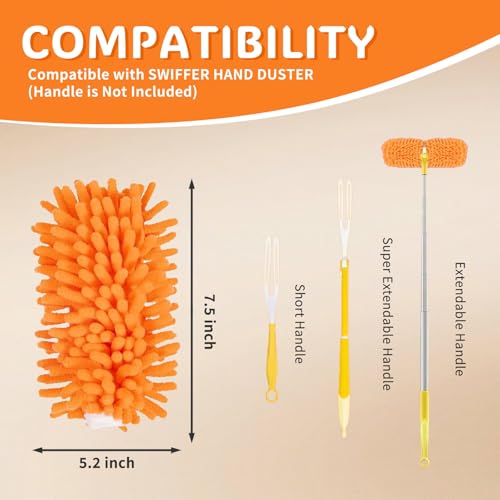 Reusable Duster Refill Compatible with Swiffer Hand Duster - color: 4 Pack (Orange)