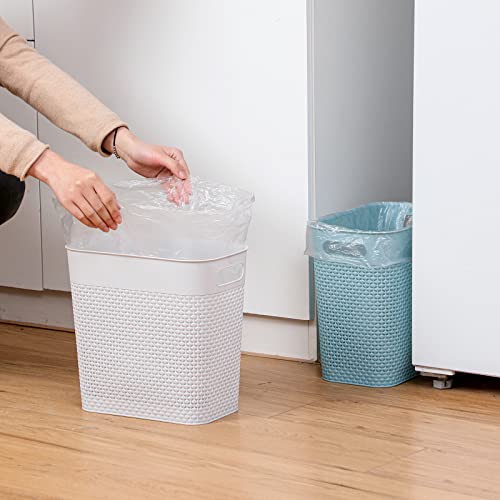 UUJOLY Plastic Small Trash Can Wastebasket, Garbage Container Basket for Bathrooms, Laundry Room, Kitchens, Offices, Kids Rooms, Dorms, (Grey, 3 Gallon) - color: Grey, size: 1 Pack