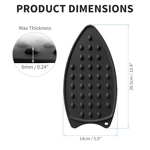 2 Pcs Silicone Iron Rest Pad, Black/Gray - color: Black & Gray