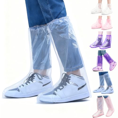 15 Pairs Rain Shoe Covers for Men Women Disposable Waterproof - color: White-tall-15pairs