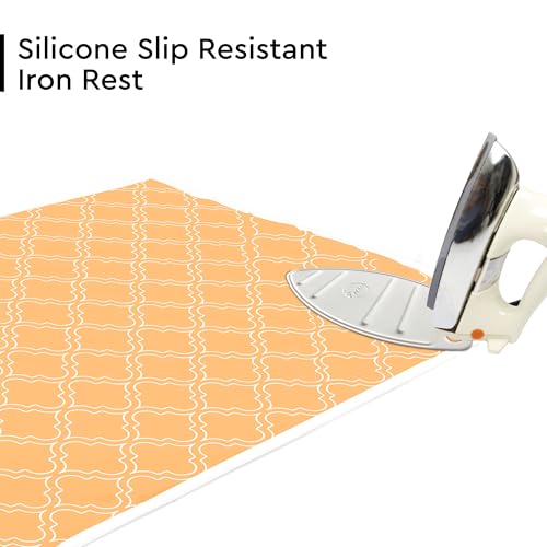 Encasa XO Ironing Mat, Heat Resistant Pad 48"x28" Peach Tiles - color: Peach Tiles, size: Large