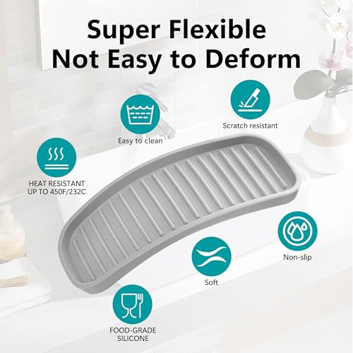 Silicone Sponge Holder for Kitchen Sink - Dish Soap Holder 2Pack Light Grey - color: Light Grey