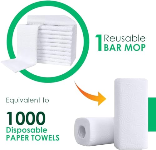 Avalon Towels Bar Towels (Pack of 60) Size 14x17 Inches – 100% Cotton, Absorbent and Reusable Cleaning Rags, Multipurpose Cleaning Towels, Terry Cloth Rags, Durable Shop Rags (White) - color: White, size: Pack of 60