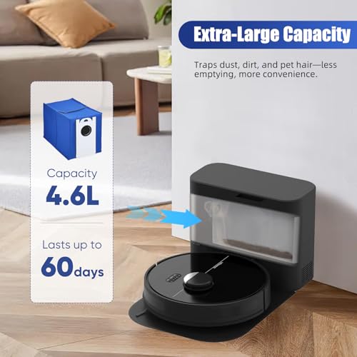 6-Pack UltraVision/UltraVision Pet Replacement Dust Bags for bObsweep RC400 & UltraVision/UltraVision Pet Robot Vacuum– 6L High-Capacity Self-Emptying Robot Vacuum Bags - size: 6 Dust Bags
