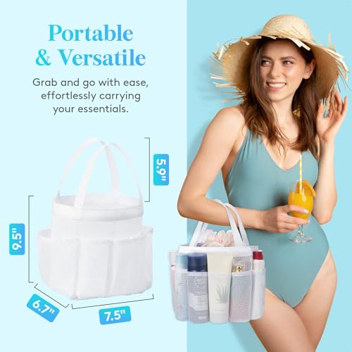 Lifewit Mesh Shower Caddy Portable, Dorm Room Essentials, 1 Pack, White - color: White